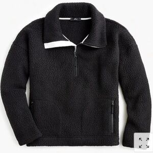 JCREW Sherpa Half Zip in Black